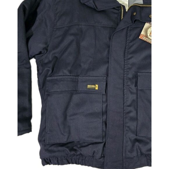 Big Bill FR Indura Ultra Soft Full Zip Doubler Bomber Jacket Navy Blue Men L NWT - Picture 4 of 9